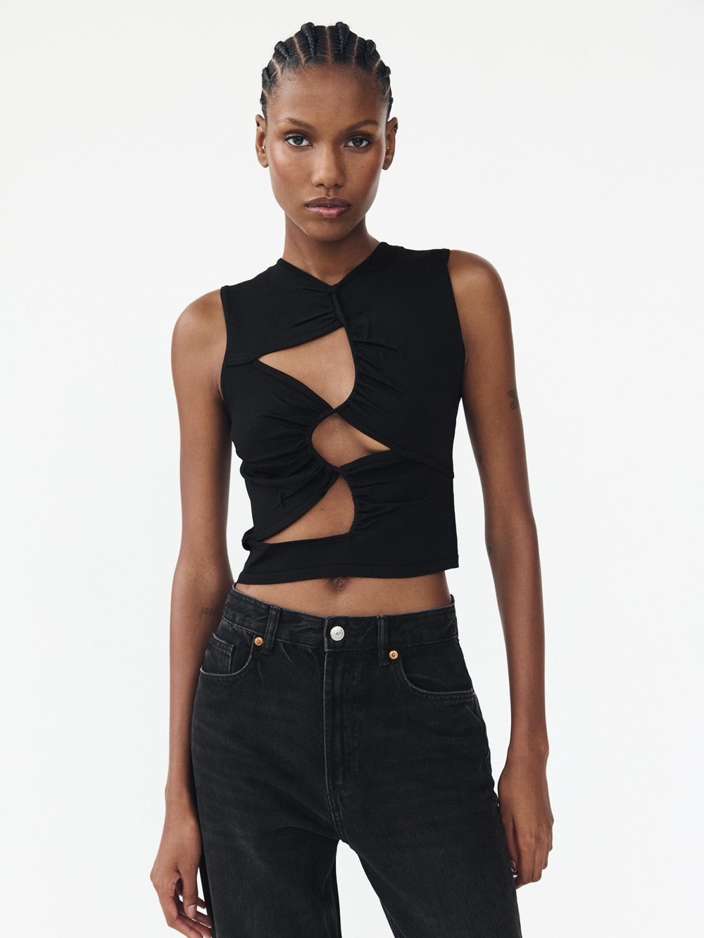 Zara Cut Out Knit Top